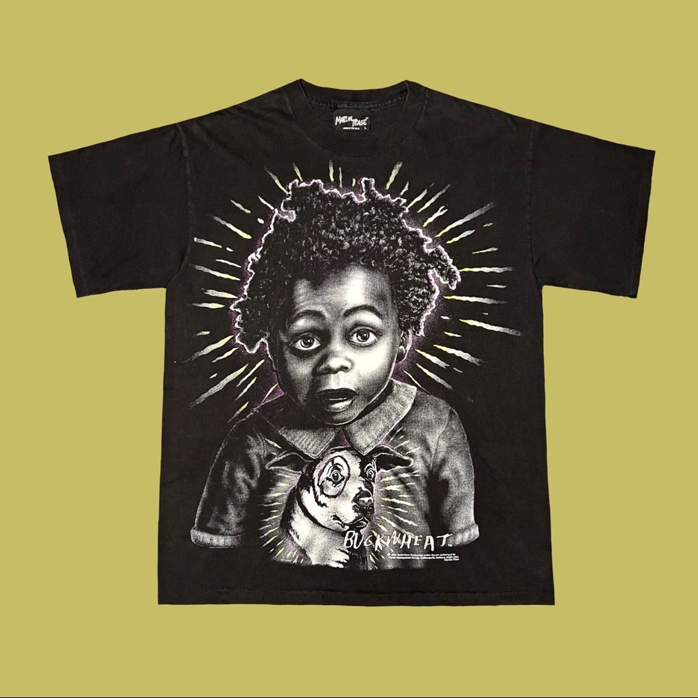Rare graphic Vintage 1991 BuckWheat black, yellow, and a hint of purple t-shirt